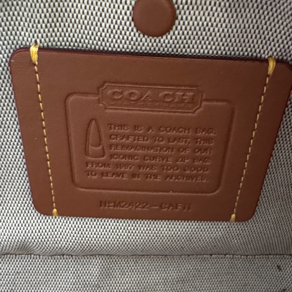 Coach Curve Zip Maple Shoulder Bag Purse - Picture 8 of 8